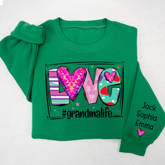 Lofaris Love grandmalife Valentine¡¯s Day Sweatshirt with kids