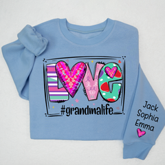 Lofaris Love grandmalife Valentine¡¯s Day Sweatshirt with kids