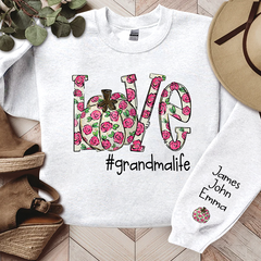Lofaris Custom Love Grandmalife Pink Flowers Sweatshirt