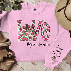 Lofaris Custom Love Grandmalife Pink Flowers Sweatshirt