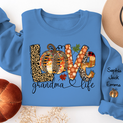 Lofaris Custom Love Grandmalife Pumpkin Grandkids Sweatshirt