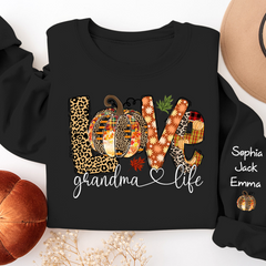 Lofaris Custom Love Grandmalife Pumpkin Grandkids Sweatshirt