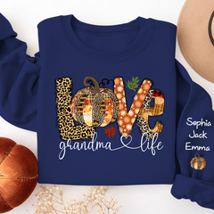 Lofaris Custom Love Grandmalife Pumpkin Grandkids Sweatshirt