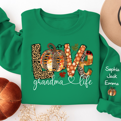 Lofaris Custom Love Grandmalife Pumpkin Grandkids Sweatshirt