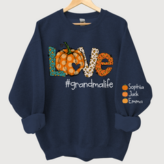Lofaris Love grandmalife Leopard,Pumpkin Fall Personalized Autumn Sweatshirt
