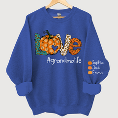 Lofaris Love grandmalife Leopard,Pumpkin Fall Personalized Autumn Sweatshirt