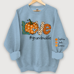 Lofaris Love grandmalife Leopard,Pumpkin Fall Personalized Autumn Sweatshirt