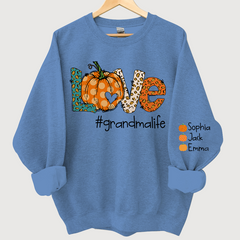 Lofaris Love grandmalife Leopard,Pumpkin Fall Personalized Autumn Sweatshirt