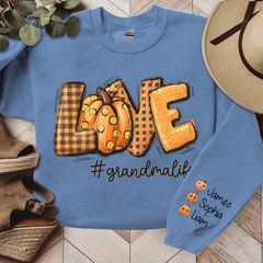Lofaris Custom Love Pumpkin Autumn Grandma Life Sweatshirt