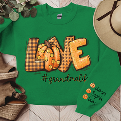 Lofaris Custom Love Pumpkin Autumn Grandma Life Sweatshirt