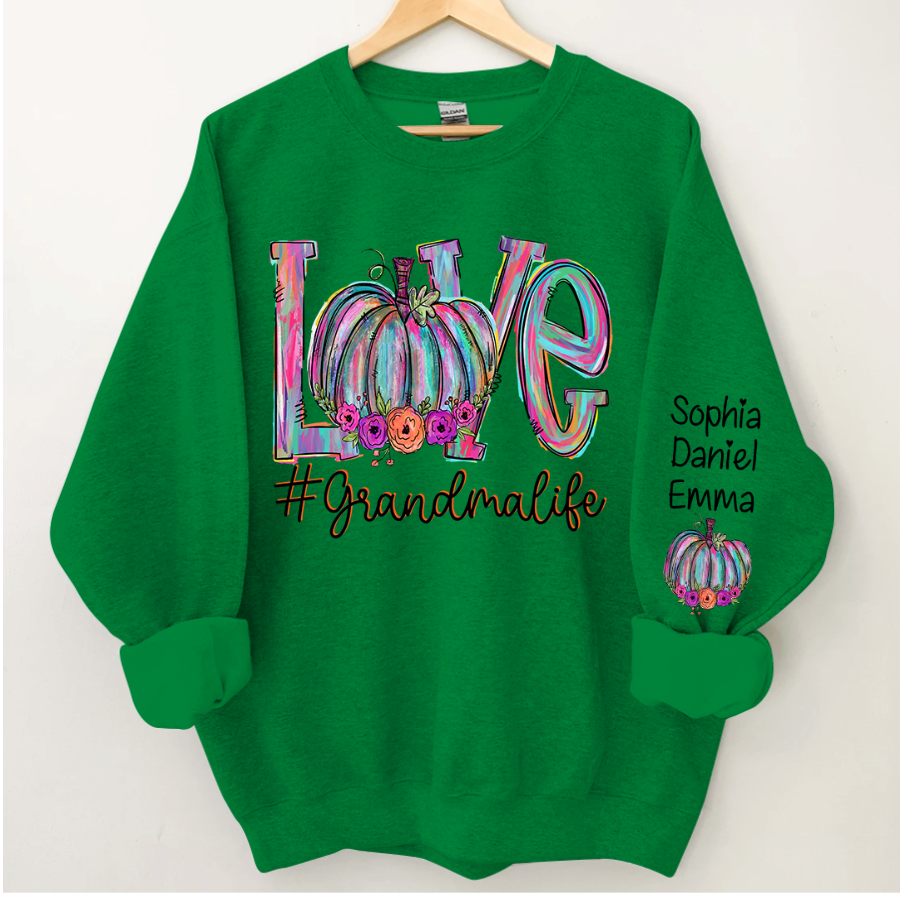 Lofaris Pumpkin Love Grandma Life And Grandkids CTH01 Sweatshirt