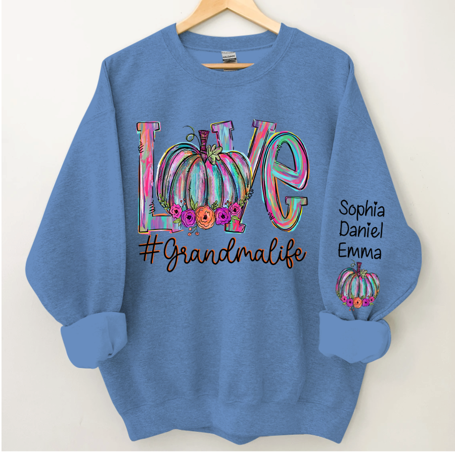 Lofaris Pumpkin Love Grandma Life And Grandkids CTH01 Sweatshirt