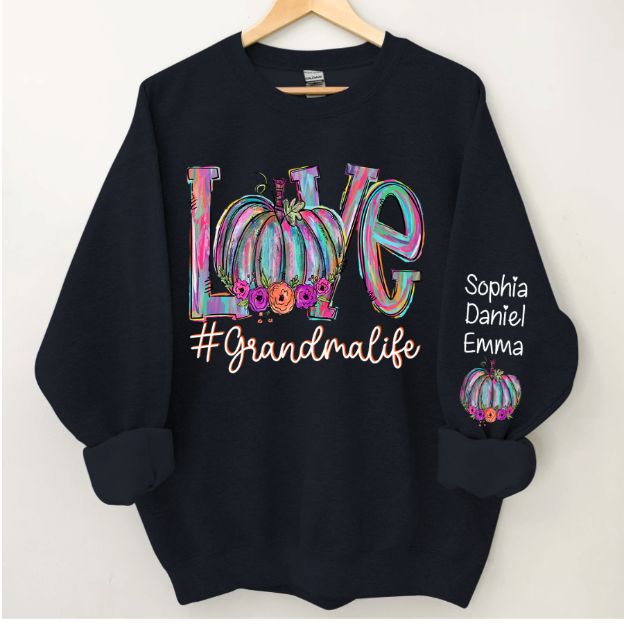 Lofaris Pumpkin Love Grandma Life And Grandkids CTH01 Sweatshirt