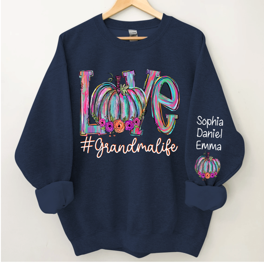 Lofaris Pumpkin Love Grandma Life And Grandkids CTH01 Sweatshirt