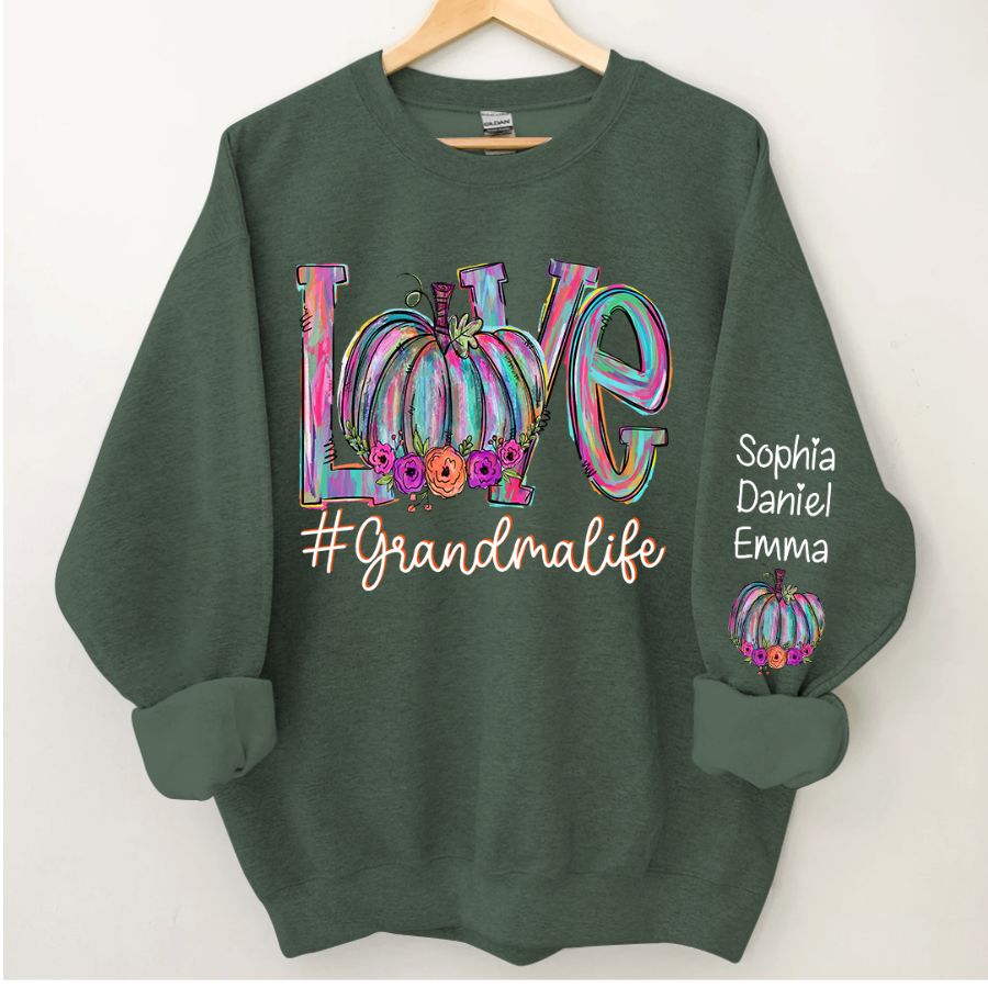 Lofaris Pumpkin Love Grandma Life And Grandkids CTH01 Sweatshirt