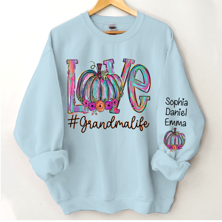 Lofaris Pumpkin Love Grandma Life And Grandkids CTH01 Sweatshirt
