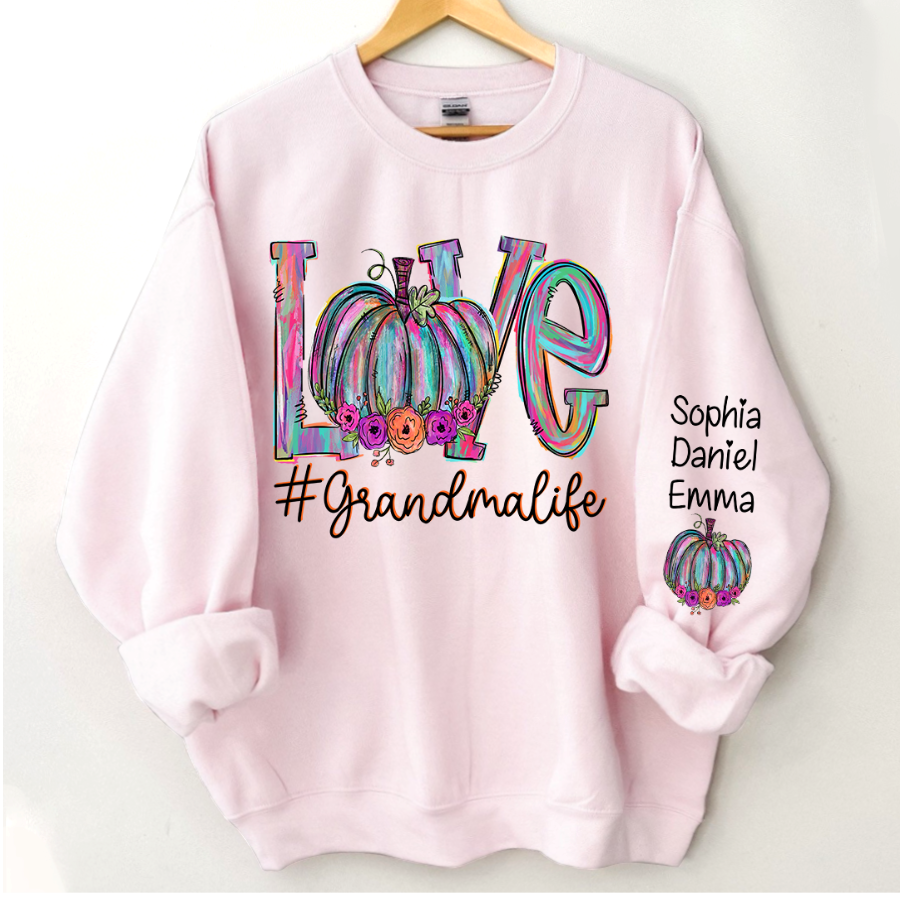 Lofaris Pumpkin Love Grandma Life And Grandkids CTH01 Sweatshirt