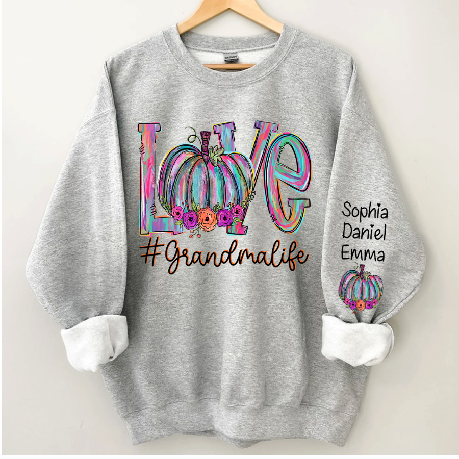 Lofaris Pumpkin Love Grandma Life And Grandkids CTH01 Sweatshirt