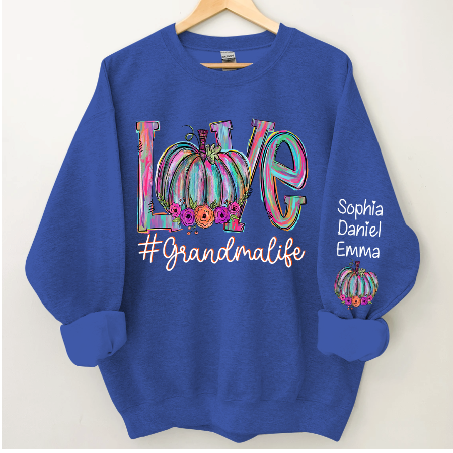 Lofaris Pumpkin Love Grandma Life And Grandkids CTH01 Sweatshirt