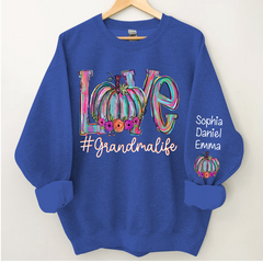 Lofaris Pumpkin Love Grandma Life And Grandkids CTH01 Sweatshirt