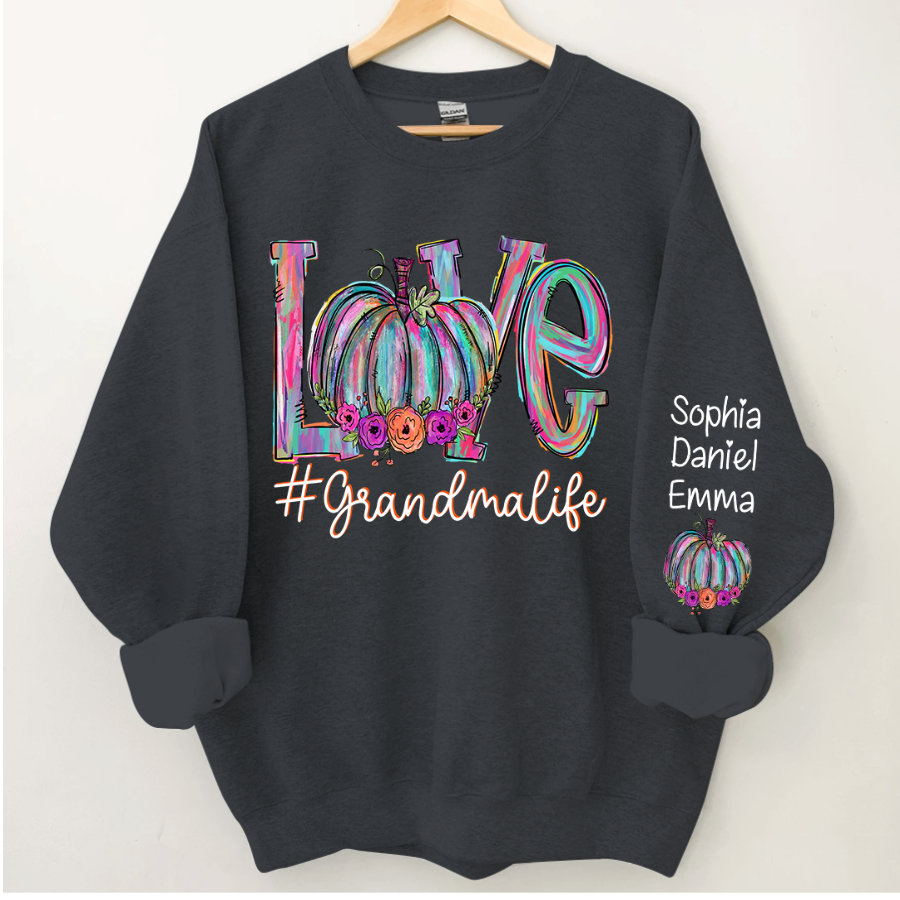 Lofaris Pumpkin Love Grandma Life And Grandkids CTH01 Sweatshirt