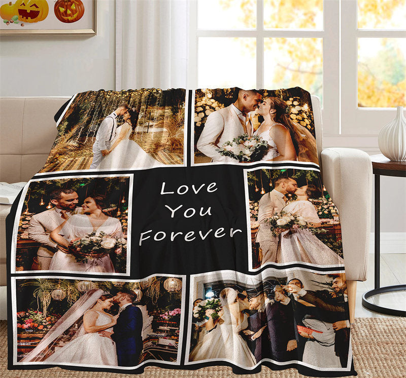 Lofaris Custom Love You Forever Wedding Blanket With Photo