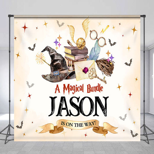 Lofaris Custom Magical Bundle Map Bats Baby Shwoer Backdrop