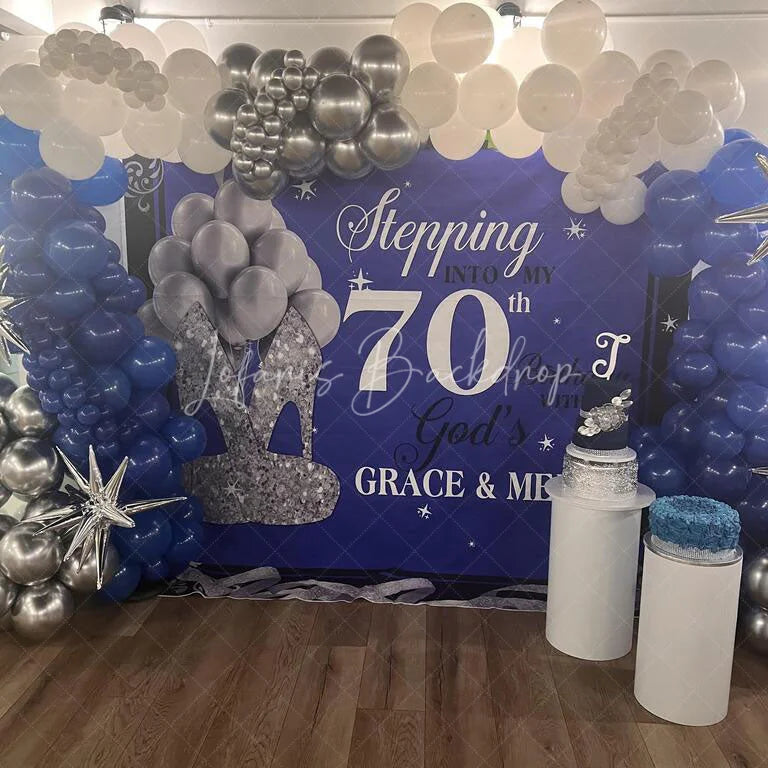 Lofaris Custom Matte Vinyl Party Backdrop with Photo Text