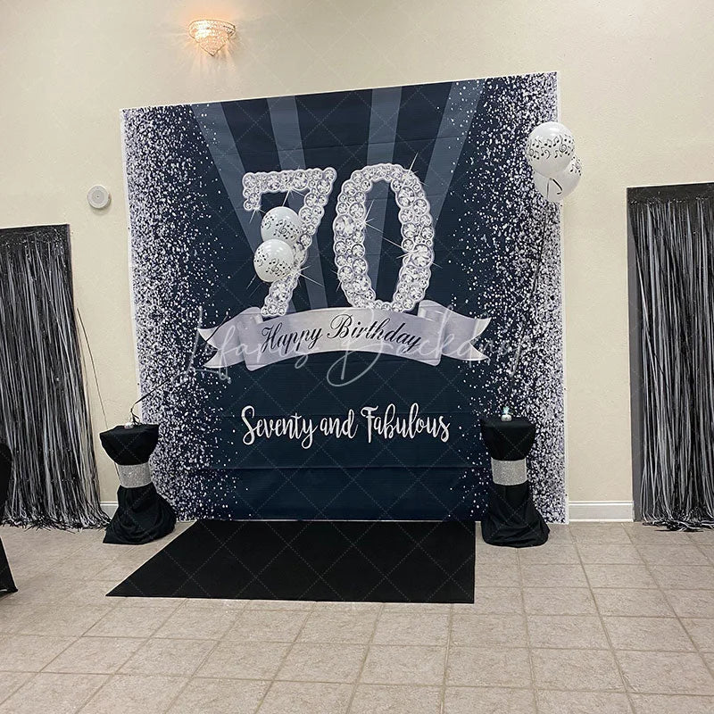 Lofaris Custom Matte Vinyl Party Backdrop with Photo Text