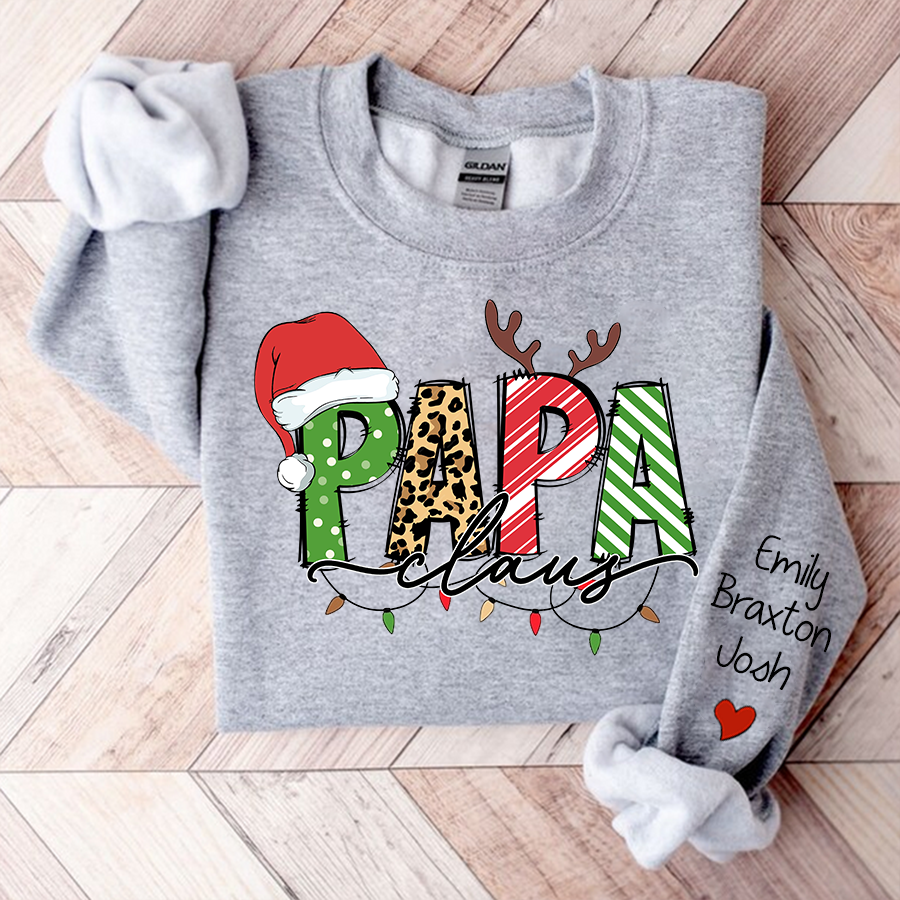 Lofaris Custom Merry Christmas Papa Claus Gift Sweatshirt