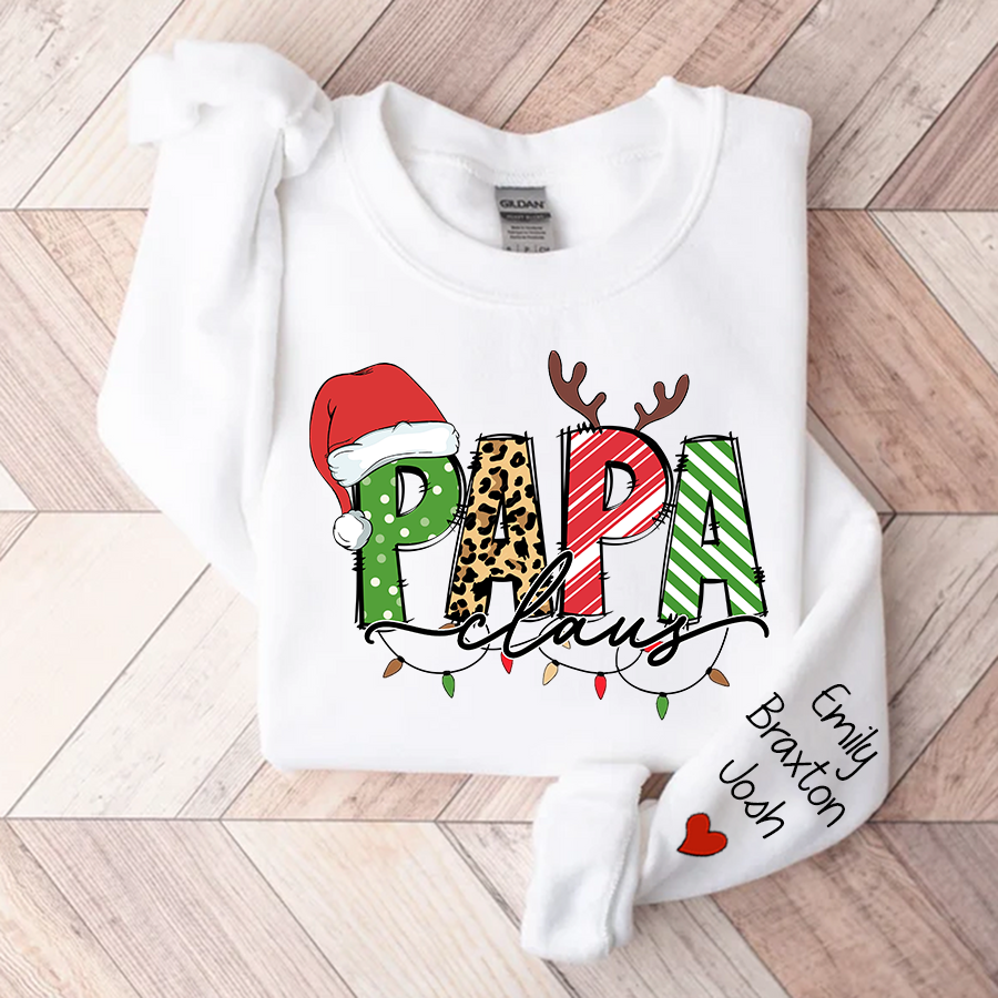 Lofaris Custom Merry Christmas Papa Claus Gift Sweatshirt
