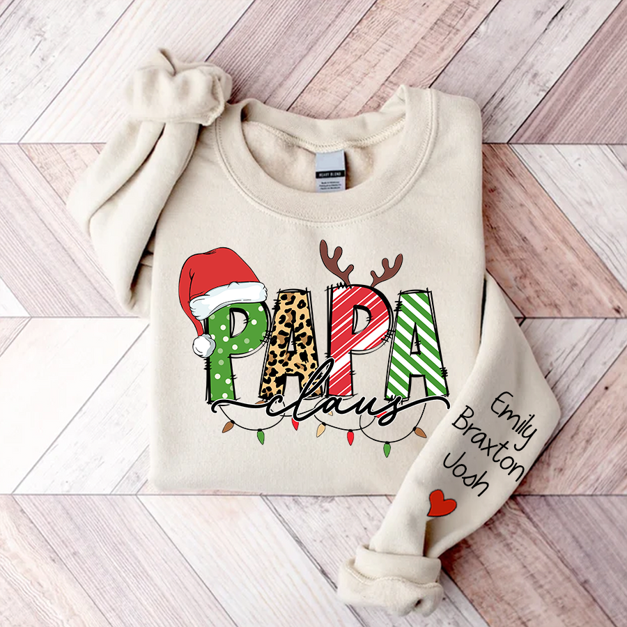 Lofaris Custom Merry Christmas Papa Claus Gift Sweatshirt