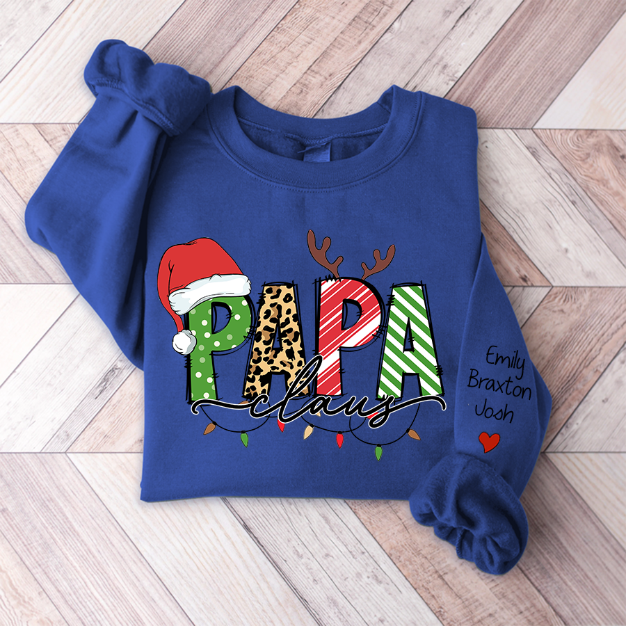 Lofaris Custom Merry Christmas Papa Claus Gift Sweatshirt