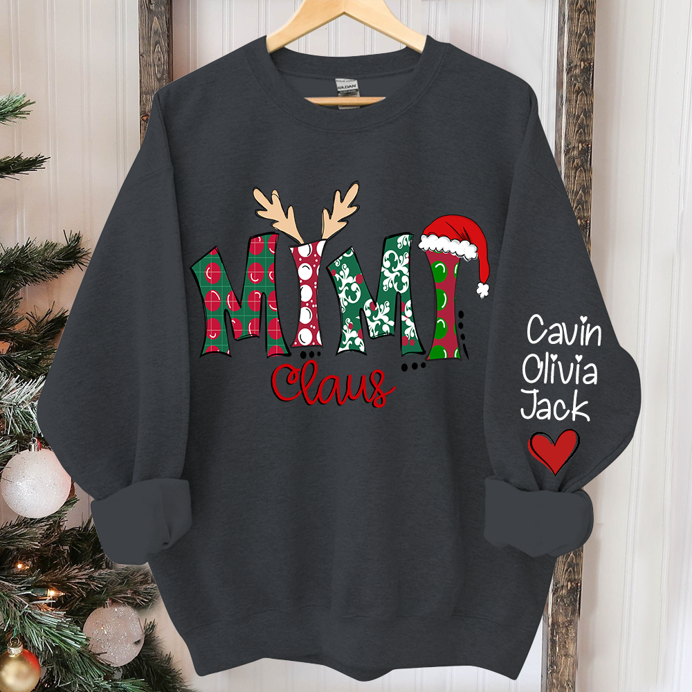 Lofaris Custom Mimi Claus 2024 Merry Christmas Sweatshirt
