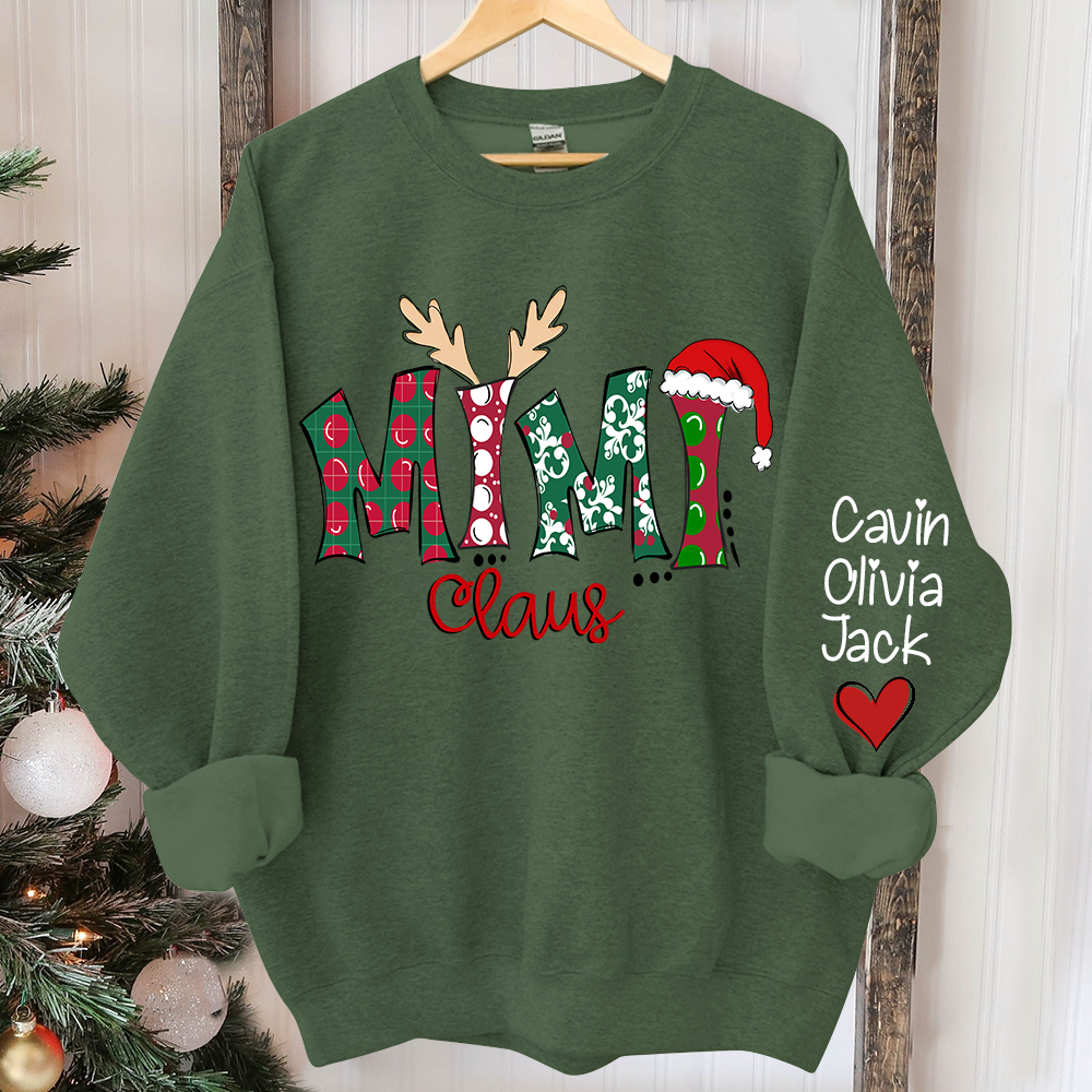 Lofaris Custom Mimi Claus 2024 Merry Christmas Sweatshirt