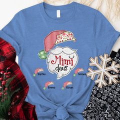 Lofaris Custom Mimi Claus With Grandkids Christmas T-Shirt