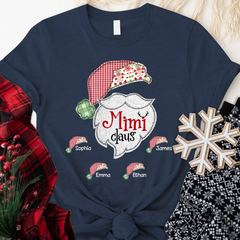 Lofaris Custom Mimi Claus With Grandkids Christmas T-Shirt