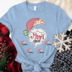 Lofaris Custom Mimi Claus With Grandkids Christmas T-Shirt