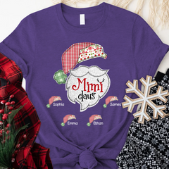 Lofaris Custom Mimi Claus With Grandkids Christmas T-Shirt