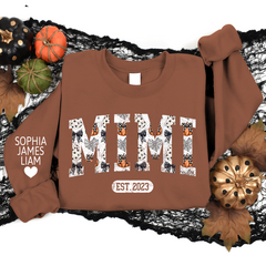 Lofaris Custom Mimi Est Halloween And Grandkids Sweatshirt