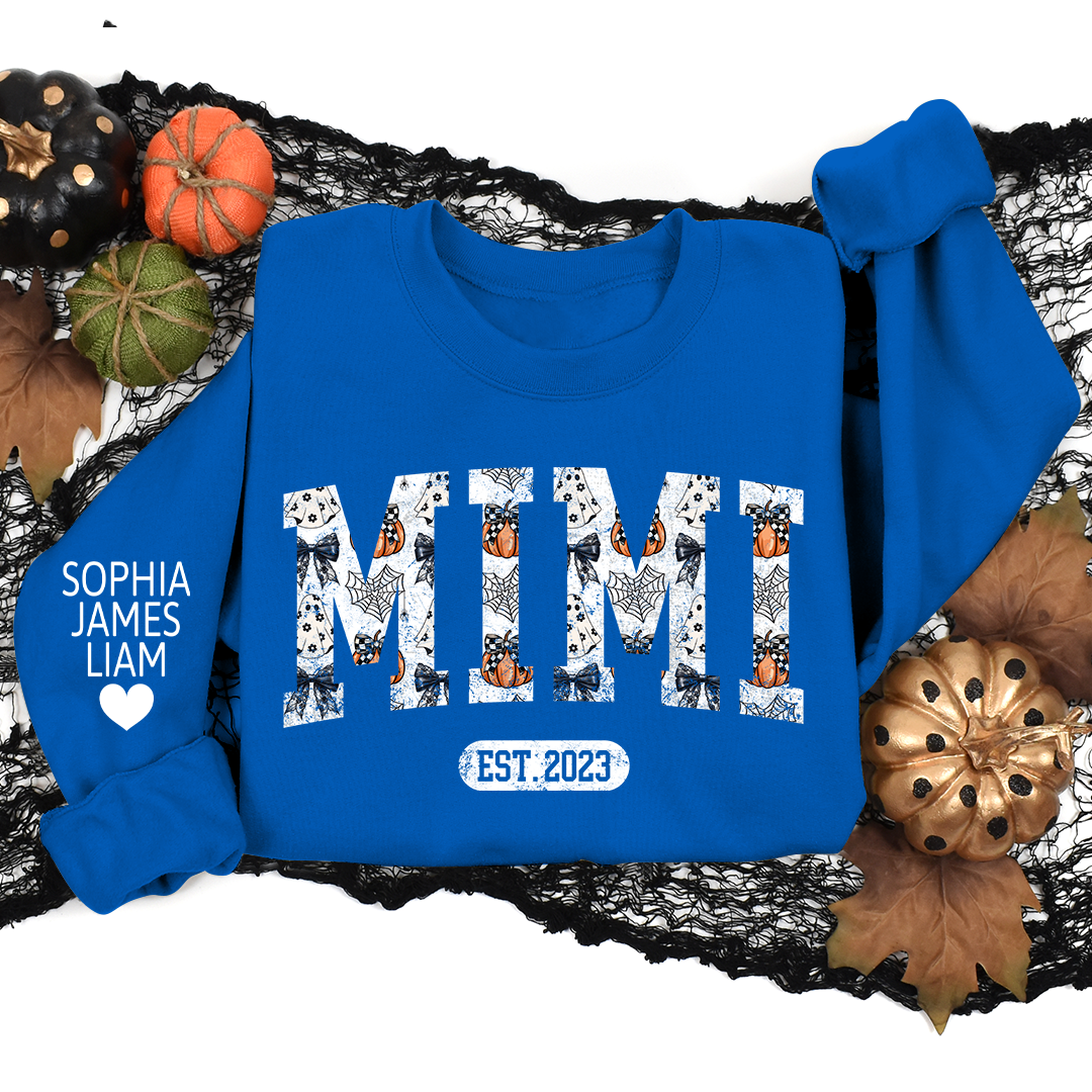 Lofaris Custom Mimi Est Halloween And Grandkids Sweatshirt