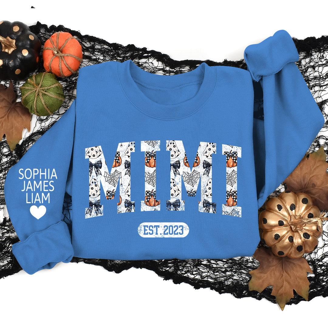 Lofaris Custom Mimi Est Halloween And Grandkids Sweatshirt