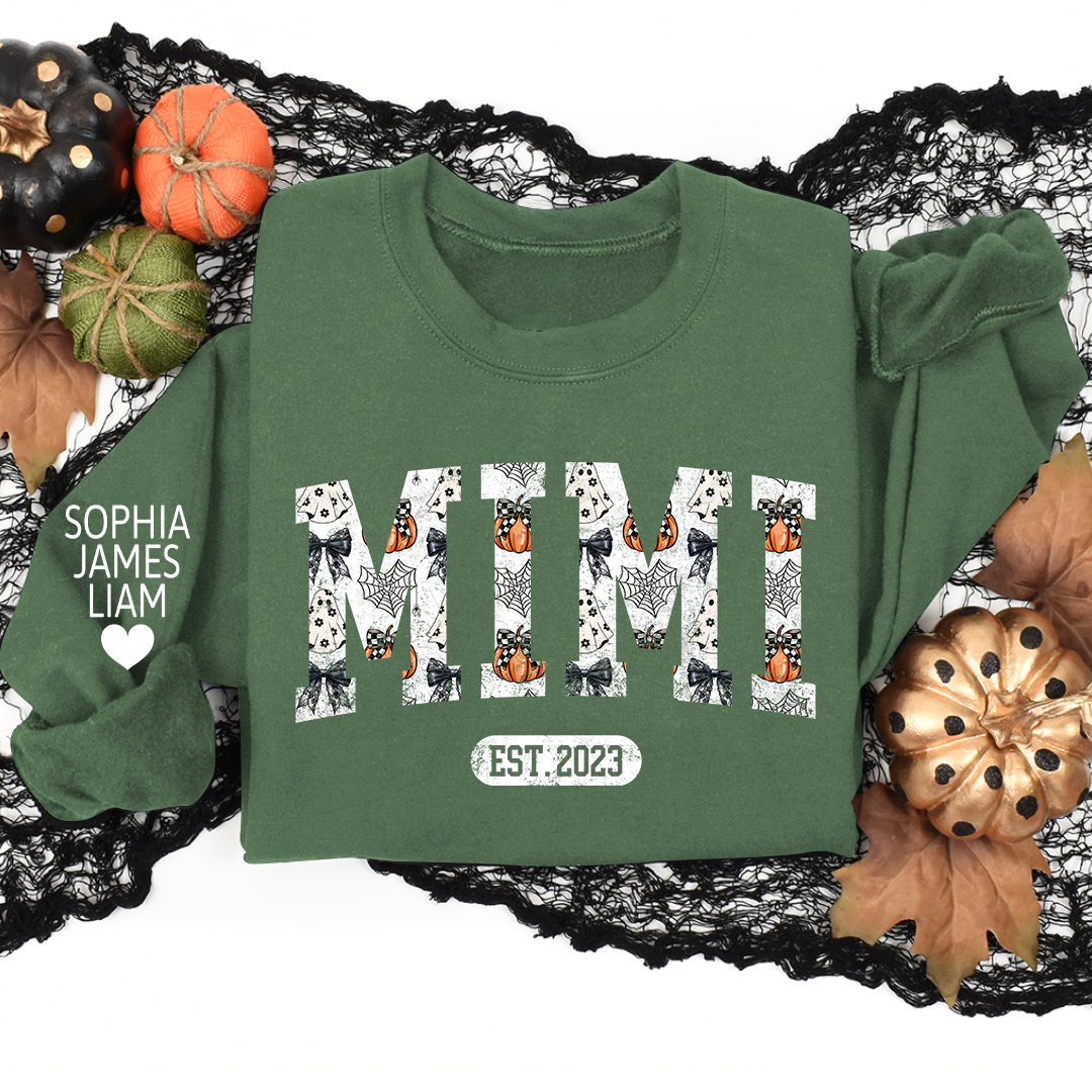 Lofaris Custom Mimi Est Halloween And Grandkids Sweatshirt