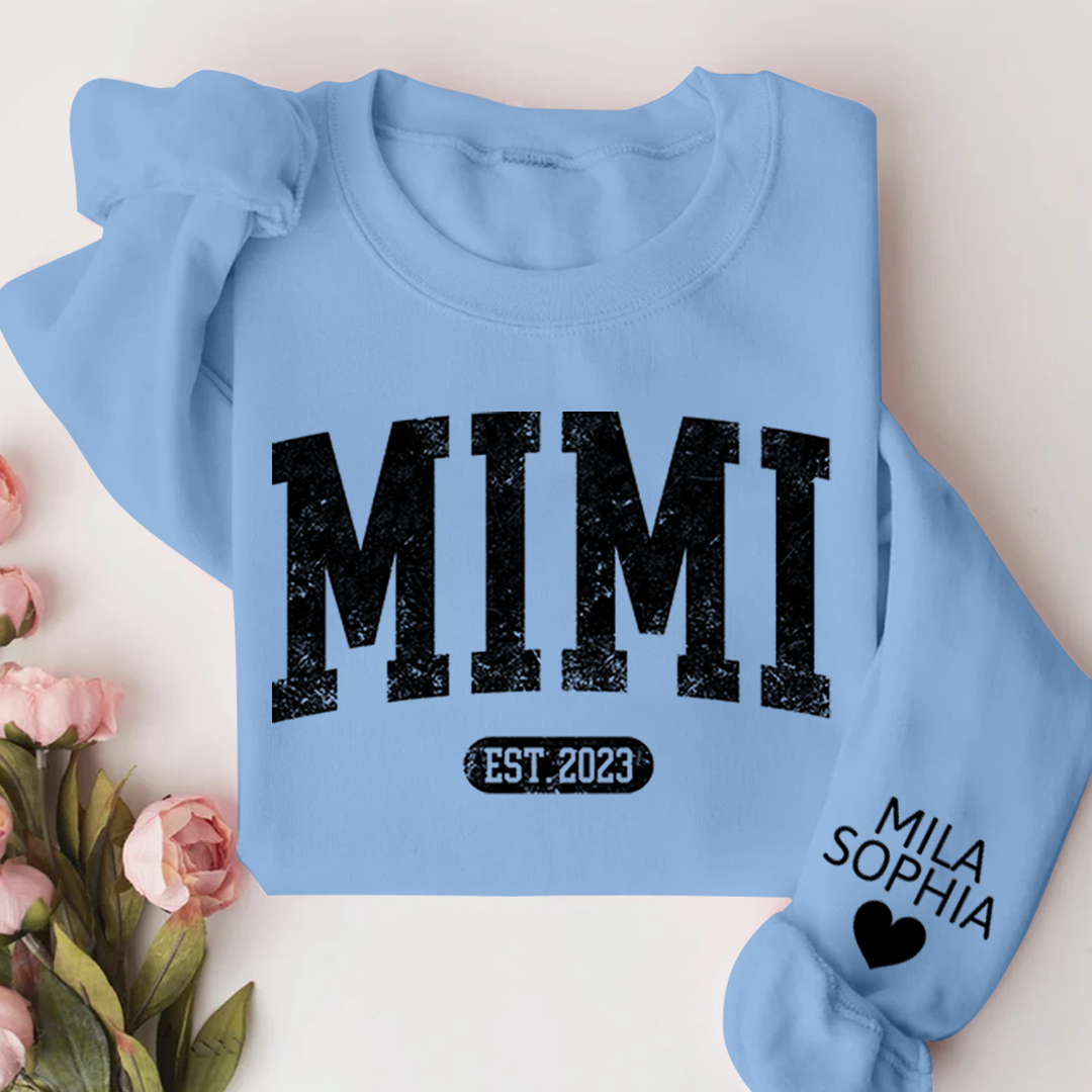 Lofaris Custom Mimi Est With Grandkits Names Sweatshirt