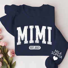 Lofaris Custom Mimi Est With Grandkits Names Sweatshirt