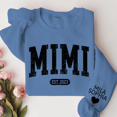 Lofaris Custom Mimi Est With Grandkits Names Sweatshirt