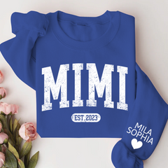 Lofaris Custom Mimi Est With Grandkits Names Sweatshirt