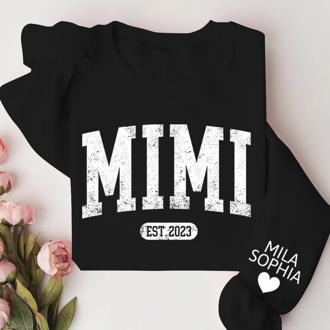 Lofaris Custom Mimi Est With Grandkits Names Sweatshirt