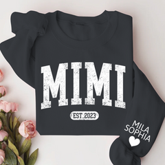 Lofaris Custom Mimi Est With Grandkits Names Sweatshirt