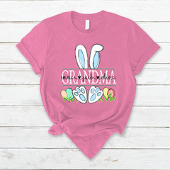 Lofaris Custom Mimi Grandkids Eggs Easter Bunny T-Shirt